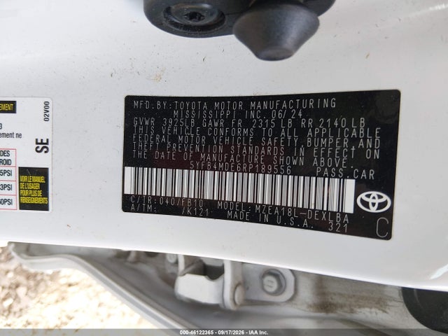 Продажа на аукционе авто 2024 Toyota Corolla Le, vin: 5YFB4MDE6RP189556, номер лота: 46122365