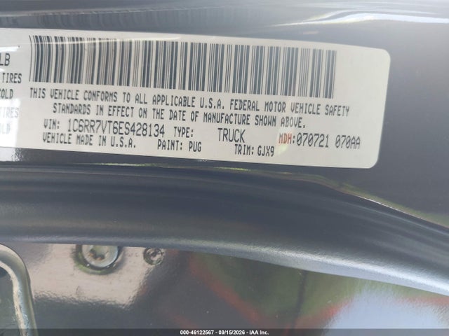 46122567 :رقم المزاد ، 1C6RR7VT6ES428134 vin ، 2014 Ram 1500 Laramie مزاد بيع