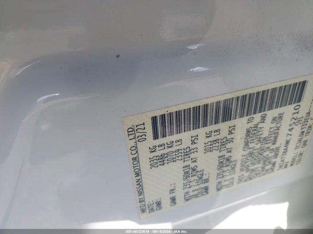 46122619 :رقم المزاد ، 5N1AT3BA4MC745210 vin ، 2021 Nissan Rogue Sv Fwd مزاد بيع