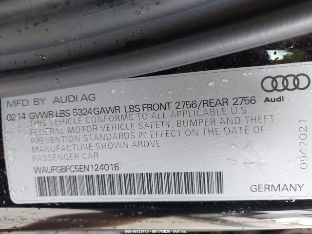 Aukcja sprzedaży 2014 Audi A6 3.0t Premium Plus, vin: WAUFGBFC5EN124016, numer aukcji: 46122710