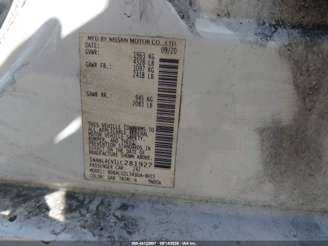1N4BL4CV1LC281927 Nissan Altima Sr Fwd