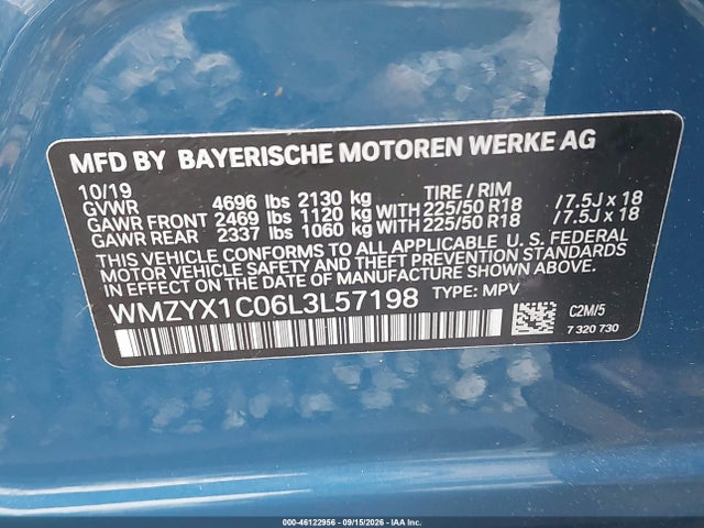 2020 Mini Countryman Cooper S მანქანა იყიდება აუქციონზე, vin: WMZYX1C06L3L57198, აუქციონის ნომერი: 46122956