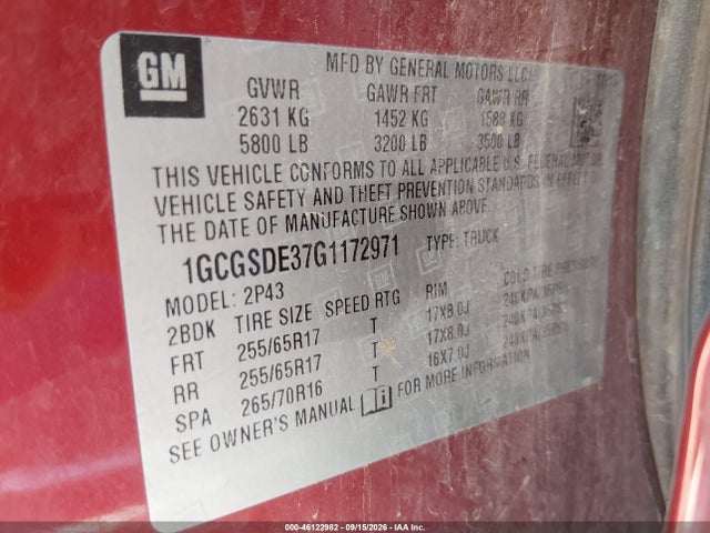 Aukcja sprzedaży 2016 Chevrolet Colorado Z71, vin: 1GCGSDE37G1172971, numer aukcji: 46122982