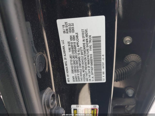 Auction sale of the 2019 Honda Ridgeline Sport, vin: 5FPYK2F15KB007613, lot number: 46123162