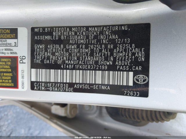Toyota CAMRY LE 2014 4T4BF1FK0ER372199 Image 9