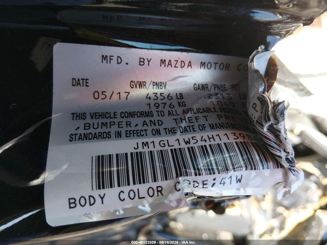 Продаж на аукціоні авто 2017 Mazda Mazda6 Grand Touring, vin: JM1GL1W54H1139844, номер лоту: 46123309