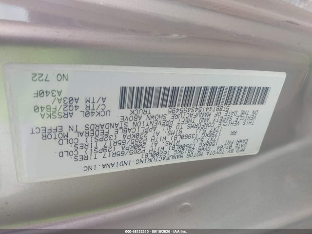 Aukcja sprzedaży 2004 Toyota Tundra Sr5 V8, vin: 5TBBT44154S455495, numer aukcji: 46123310