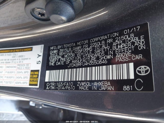Toyota Prius Two 2017 JTDKBRFU4H3550846 Image 9