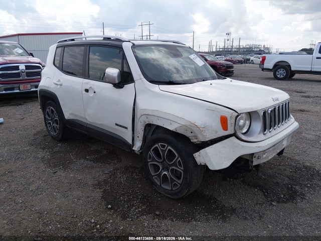 2018 Jeep Renegade Limited Fwd მანქანა იყიდება აუქციონზე, vin: ZACCJADB1JPG97962, აუქციონის ნომერი: 46123458