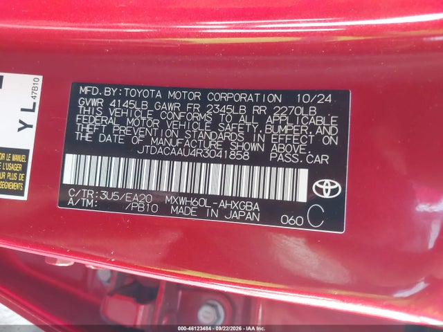 Toyota PRIUS XLE 2024 JTDACAAU4R3041858 Image 9