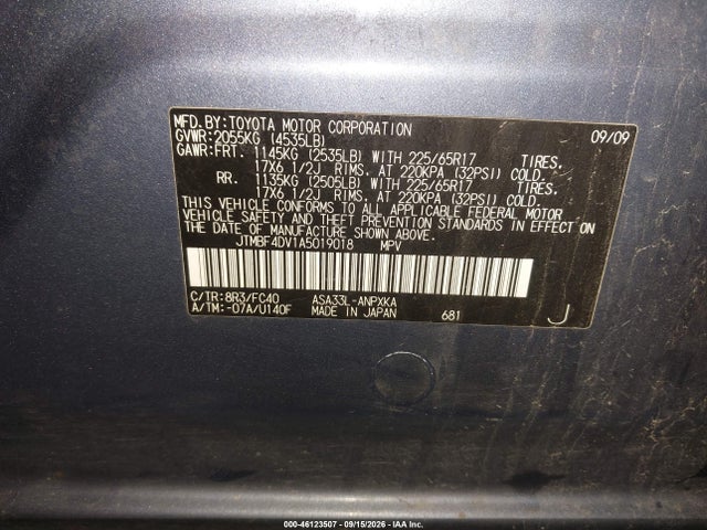 Продаж на аукціоні авто 2010 Toyota Rav4, vin: JTMBF4DV1A5019018, номер лоту: 46123507