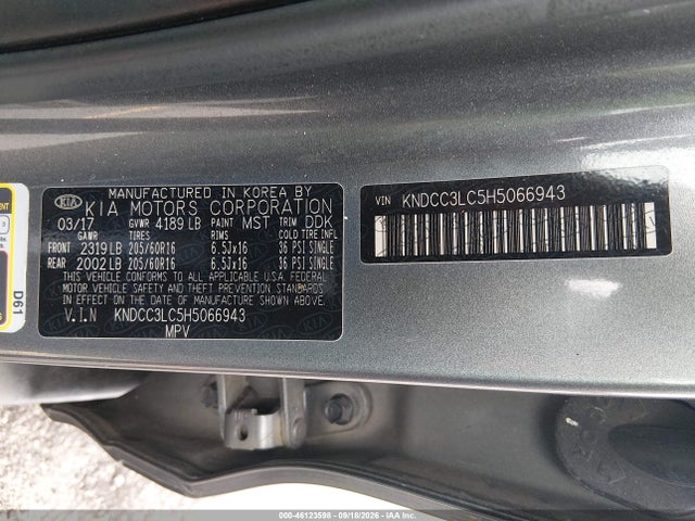 46123598 :رقم المزاد ، KNDCC3LC5H5066943 vin ، 2017 Kia Niro Ex مزاد بيع