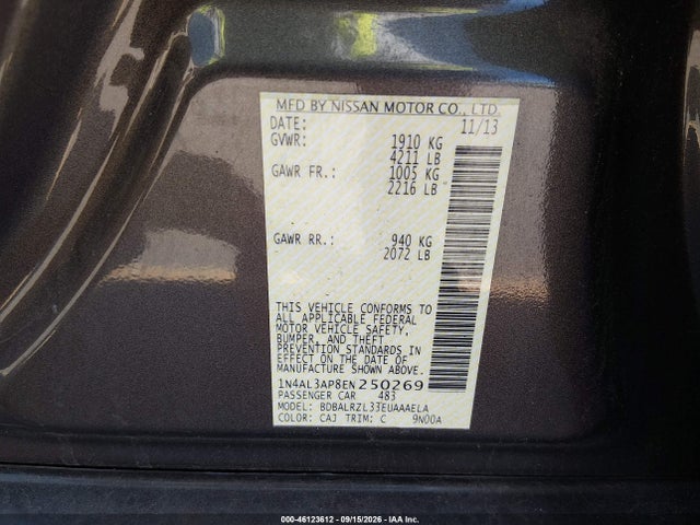 Продажа на аукционе авто 2014 Nissan Altima 2.5 S, vin: 1N4AL3AP8EN250269, номер лота: 46123612