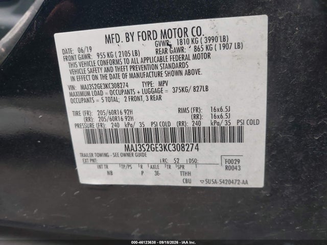 Ford Ecosport Se 2019 MAJ3S2GE3KC308274 Image 9