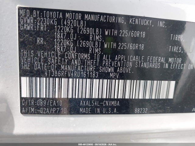 Aukcja sprzedaży 2024 Toyota Rav4 Hybrid Xle Premium, vin: 4T3B6RFV4RU161183, numer aukcji: 46123650