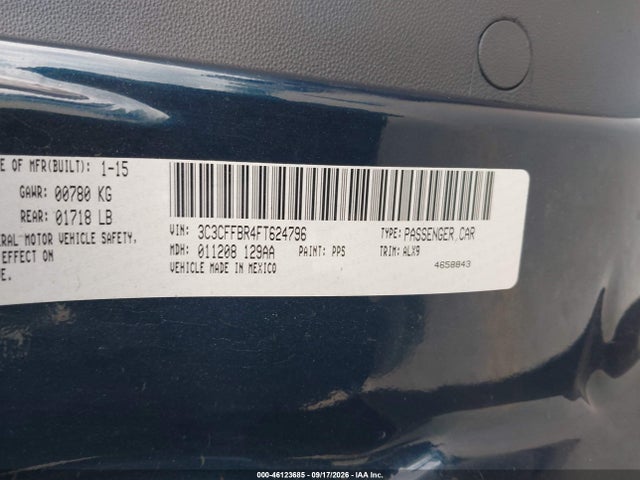 Aukcja sprzedaży 2015 Fiat 500 Sport, vin: 3C3CFFBR4FT624796, numer aukcji: 46123685