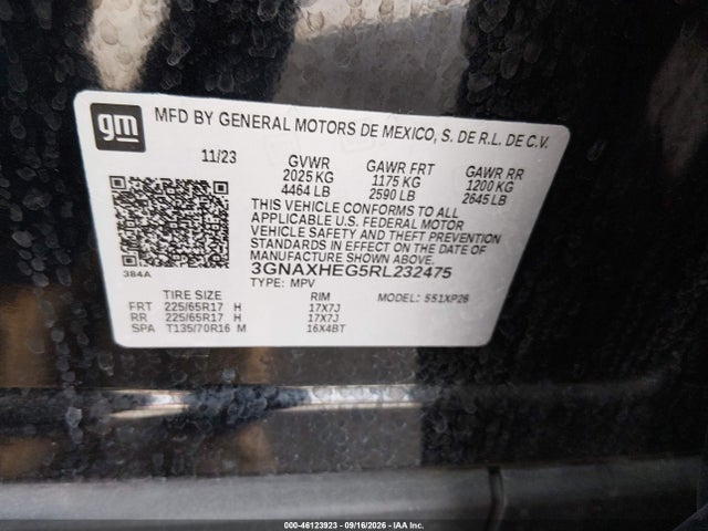 Aukcja sprzedaży 2024 Chevrolet Equinox Fwd Ls, vin: 3GNAXHEG5RL232475, numer aukcji: 46123923
