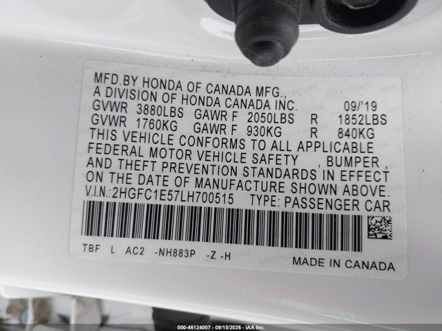 2HGFC1E57LH700515 Honda CIVIC SI SEDAN