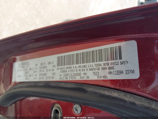 Продажа на аукционе авто 2018 Ram 1500 Big Horn  4x4 5'7 Box, vin: 3C6RR7LG2JG203605, номер лота: 46124090