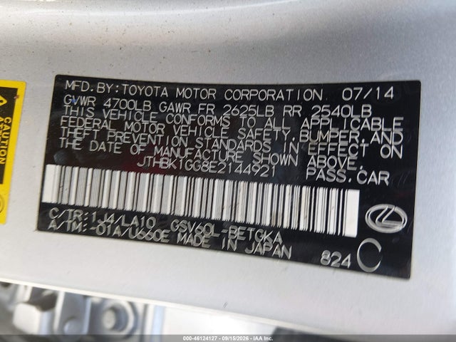Lexus ES 350 2014 JTHBK1GG8E2144921 Image 9