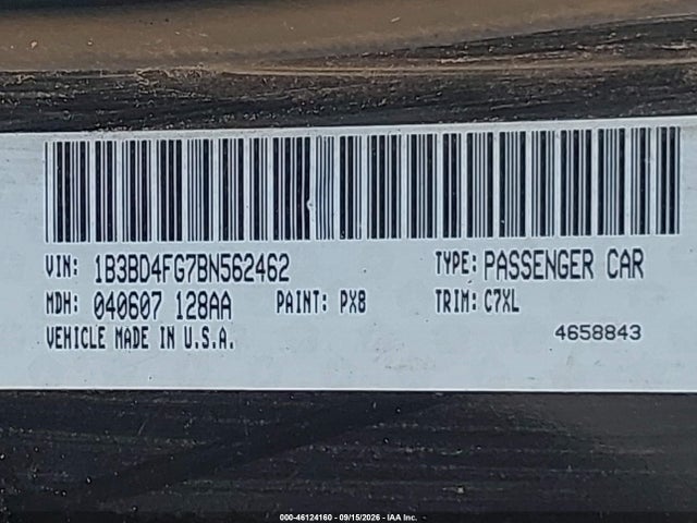 2011 Dodge Avenger Express მანქანა იყიდება აუქციონზე, vin: 1B3BD4FG7BN562462, აუქციონის ნომერი: 46124160