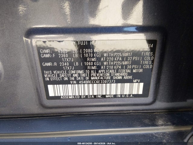 Продаж на аукціоні авто 2014 Subaru Outback 2.5i Premium, vin: 4S4BRCCC6E3307373, номер лоту: 46124250