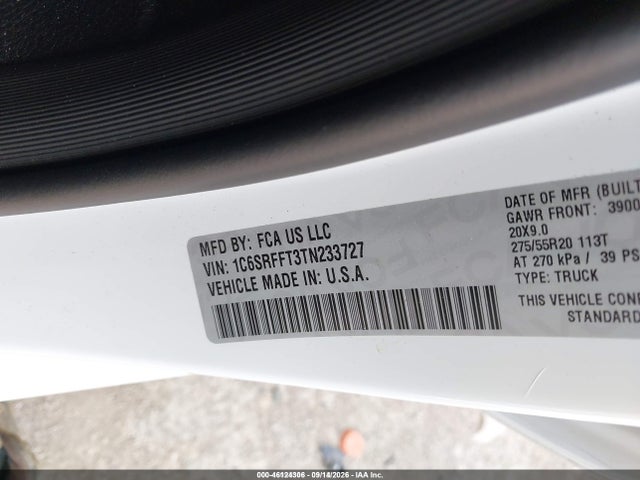 Продаж на аукціоні авто 2026 Ram 1500 Lone Star  4x4 5'7 Box, vin: 1C6SRFFT3TN233727, номер лоту: 46124306