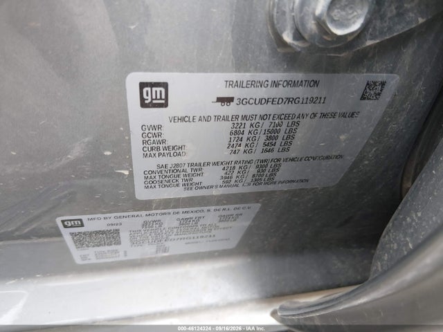 Aukcja sprzedaży 2024 Chevrolet Silverado 1500, vin: 3GCUDFED7RG119211, numer aukcji: 46124324
