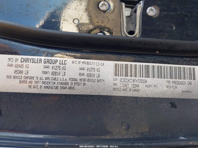 Продажа на аукционе авто 2015 Dodge Charger Road/track, vin: 2C3CDXCT0FH729334, номер лота: 46124341