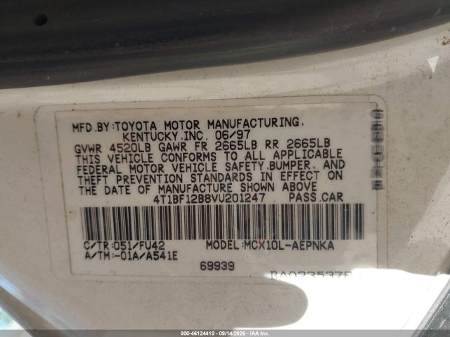 Продаж на аукціоні авто 1997 Toyota Avalon Xl, vin: 4T1BF12B8VU201247, номер лоту: 46124410