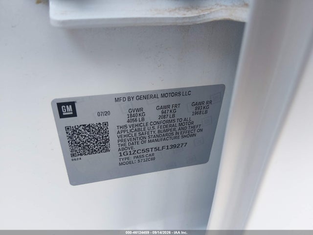 Продажа на аукционе авто 2020 Chevrolet Malibu Fwd 1fl, vin: 1G1ZC5ST5LF139277, номер лота: 46124459