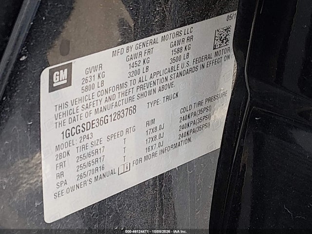 Aukcja sprzedaży 2016 Chevrolet Colorado Z71, vin: 1GCGSDE36G1283768, numer aukcji: 46124471