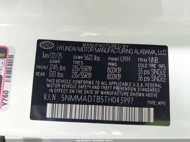 Продаж на аукціоні авто 2026 Genesis Gv70 2.5t Select, vin: 5NMMADTB5TH043997, номер лоту: 46124515