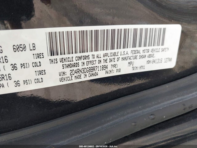 Aukcja sprzedaży 2011 Dodge Grand Caravan Mainstreet, vin: 2D4RN3DG8BR711894, numer aukcji: 46124602
