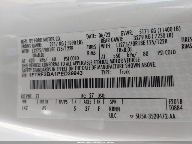 Продаж на аукціоні авто 2023 Ford F-350 Xl, vin: 1FTRF3BA1PED39943, номер лоту: 46124604