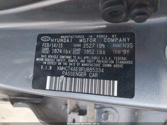 Продаж на аукціоні авто 2015 Hyundai Accent Gls, vin: KMHCT4AE9FU885334, номер лоту: 46124994