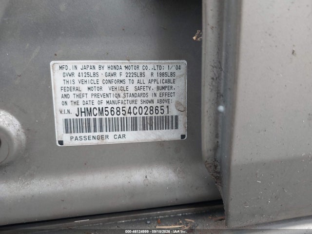 Продажа на аукционе авто 2004 Honda Accord Ex, vin: JHMCM56854C028651, номер лота: 46124999