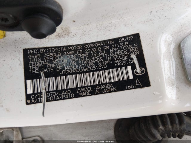 Aukcja sprzedaży 2010 Toyota Prius Iv, vin: JTDKN3DU6A0051870, numer aukcji: 46125050