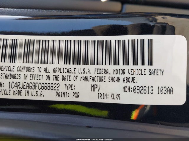 Продаж на аукціоні авто 2015 Jeep Grand Cherokee Altitude, vin: 1C4RJEAG9FC668822, номер лоту: 46125066