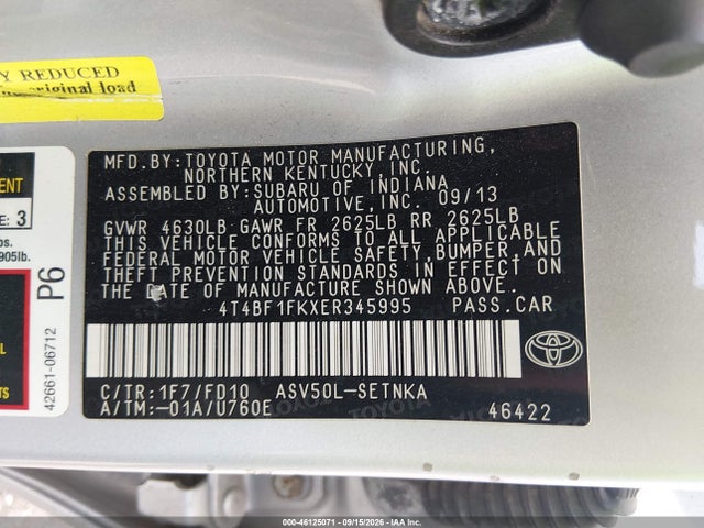 Toyota CAMRY LE 2014 4T4BF1FKXER345995 Image 9