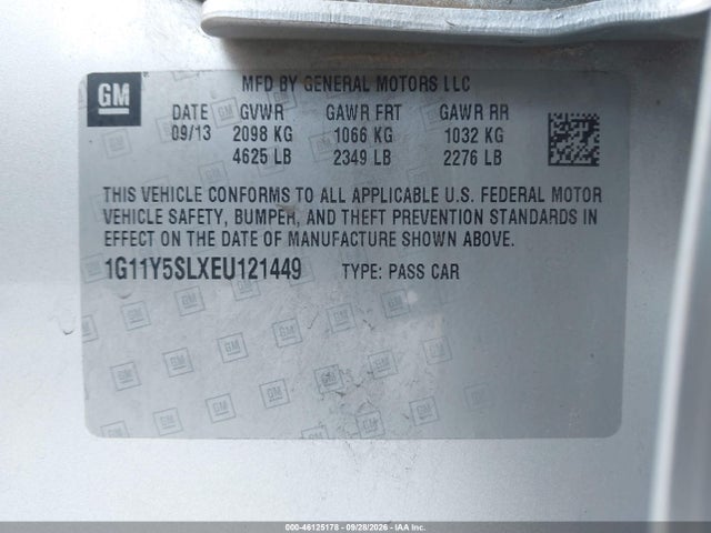 1G11Y5SLXEU121449 Chevrolet Impala 1ls