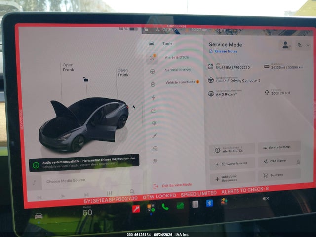 46125184 :رقم المزاد ، 5YJ3E1EA8PF602730 vin ، 2023 Tesla Model 3 Rear-wheel Drive مزاد بيع