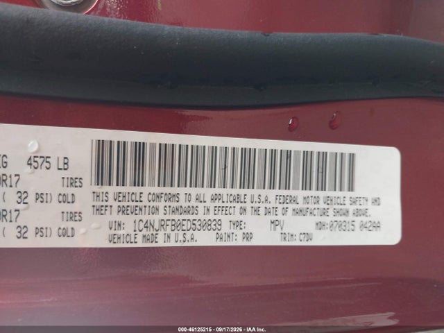 Aukcja sprzedaży 2014 Jeep Patriot Latitude, vin: 1C4NJRFB0ED530839, numer aukcji: 46125215