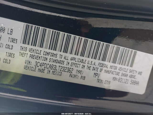 Продажа на аукционе авто 2020 Dodge Journey Se Value, vin: 3C4PDCAB3LT232362, номер лота: 46125277