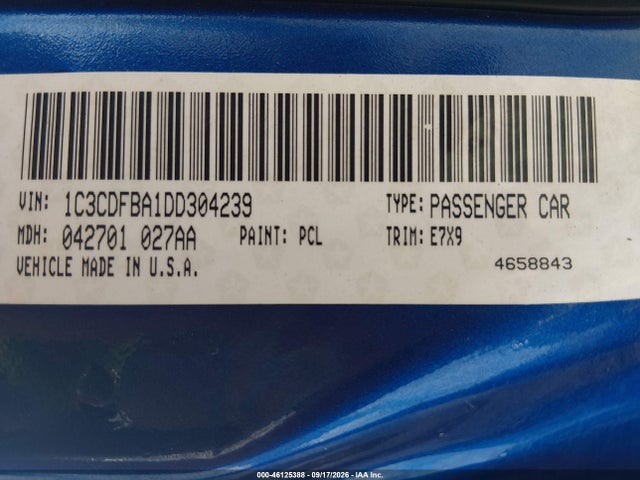 Auction sale of the 2013 Dodge Dart Sxt, vin: 1C3CDFBA1DD304239, lot number: 46125388