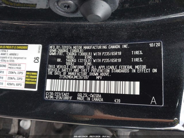 Продаж на аукціоні авто 2021 Lexus Rx 350, vin: 2T2HZMDA3MC267997, номер лоту: 46125436