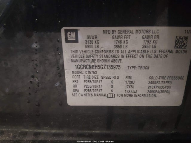 Aukcja sprzedaży 2016 Chevrolet Silverado 1500 Work Truck, vin: 1GCRCNEH5GZ135975, numer aukcji: 46125567