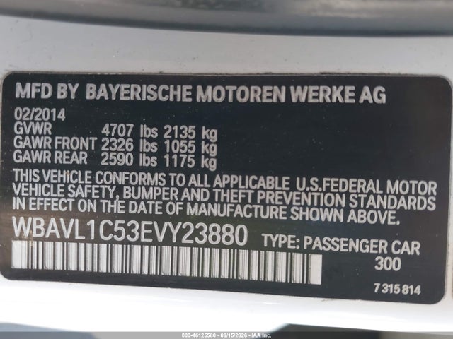 Продажа на аукционе авто 2014 Bmw X1 Xdrive28i, vin: WBAVL1C53EVY23880, номер лота: 46125580