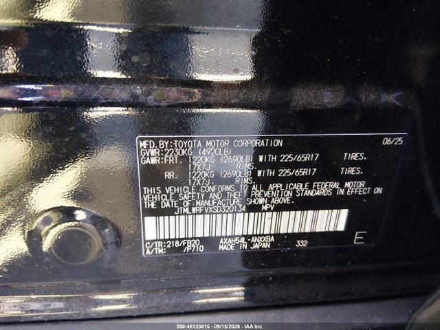 2025 Toyota Rav4 Hybrid Le მანქანა იყიდება აუქციონზე, vin: JTMLWRFVXSD320134, აუქციონის ნომერი: 46125615