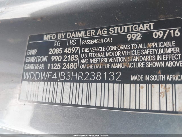 Продажа на аукционе авто 2017 Mercedes-benz C 300, vin: WDDWF4JB3HR238132, номер лота: 46125669